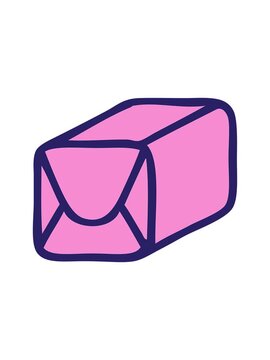 pixelize effect animation of cartoon of a paper parcel