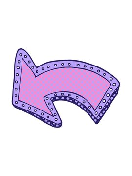 shine light effect animation of cartoon doodle light up arrow