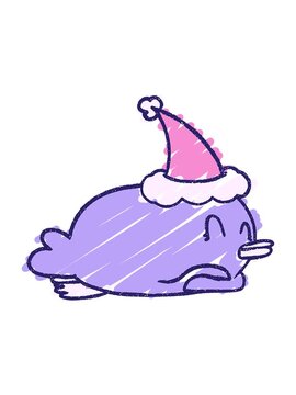 pixelize effect animation of christmas doodled penguin