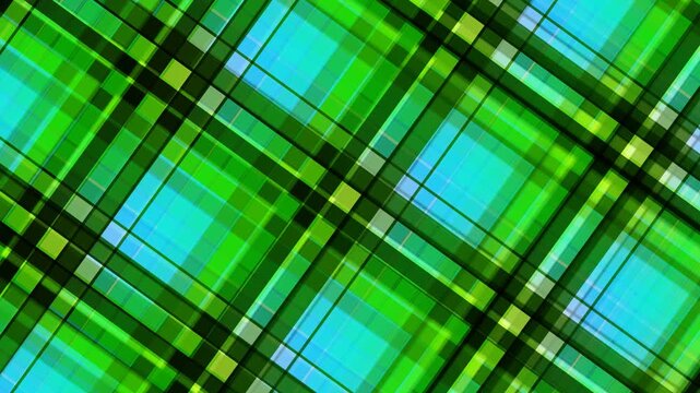 Abstract Green Blue Plaid Pattern Motion Background
