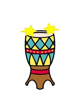 spinning stars animation of traditional brazilian surdo carnival drum