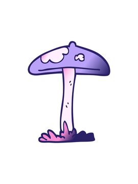 popping motion animation of  doodle of a  mushroom