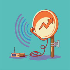 Signal Booster Antenna with Upward Trend Arrow.
