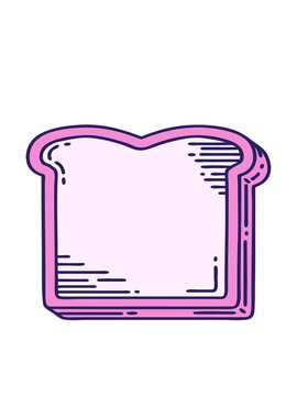 bobbing motion animation of tattoo in traditional style of a slice of bread