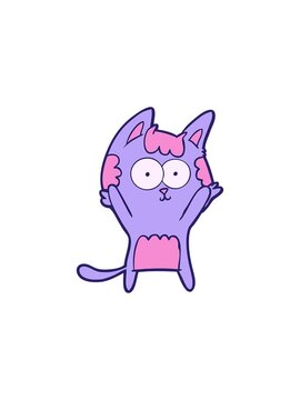 starburst effect animation of happy funny cartoon cat