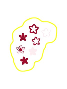 radioactive glowing animation of japanese floral pattern made of flower icons