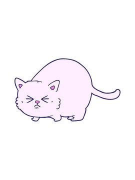 popping motion animation of cartoon of an angry cat