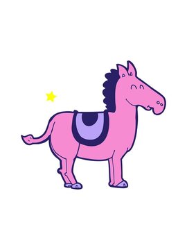 twinkling stars effect animation of cartoon donkey