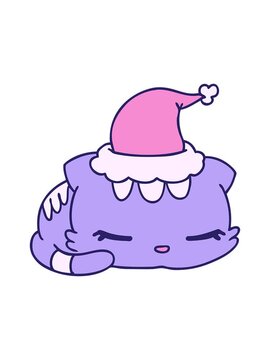 bob and pause animation of hand drawn kawaii cat