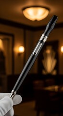 Naklejka premium Elegant Vape Pen Presentation - A Close-Up in a Sophisticated Setting.