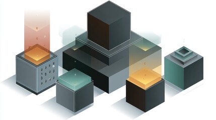 Fototapeta premium Abstract geometric cubes design