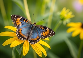 Naklejka premium butterfly on flower