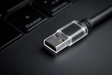 USB cable connected to computer port
