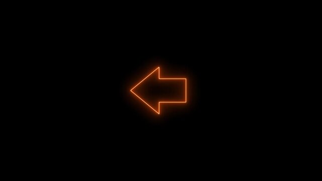 Glowing Orange Arrow Pointer on Black Background Directional Symbol for Navigation and neon arrow navigation black background