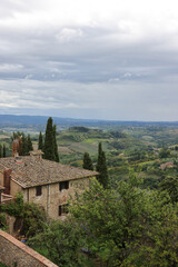 Beautiful Tuscan landscape around San Gimignano, Tuscany, Italy