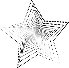 Stunning star design with dotted lines and geometric pattern