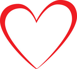 Red Heart Outline Clip Art Logo 6