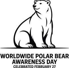 Obraz premium Polar bear illustration for awareness day