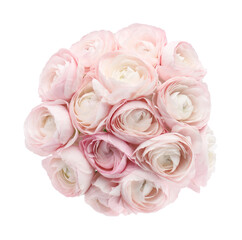 Obraz premium Bouquet of beautiful ranunculus flowers isolated on white