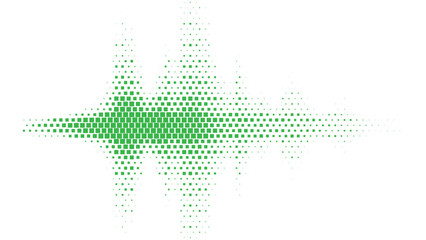 Green Pixel Soundwave Abstract Vector Background for Eco Technology Branding, Perfect for Environmental Campaigns Sustainable Startups and Digital Presentations