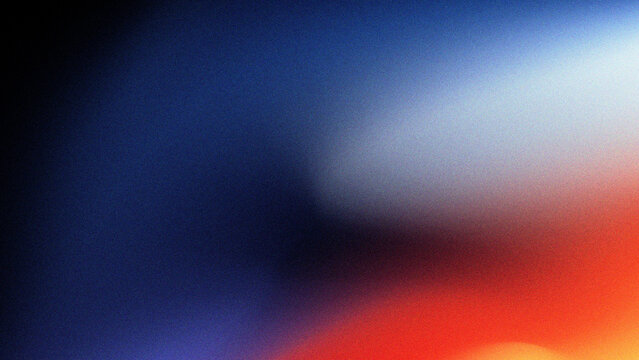 Dark Blue Red Orange Abstract Gradient Background with Horizon Glow and Grain Texture