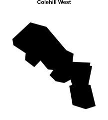 Colehill West (England) blank outline map