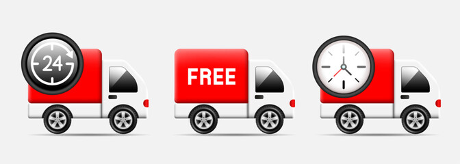 Delivery icon. Vector 3d icons isolated on white background.