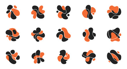 Abstract organic shapes set, modern graphic elements.
