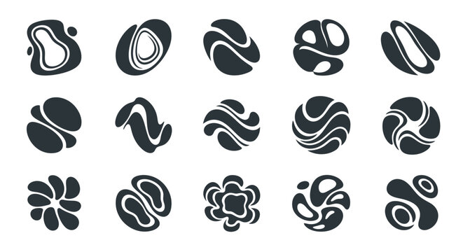 Abstract organic shapes set. Modern graphic elements.