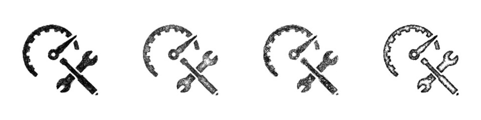 Sketch speed optimization icon design set