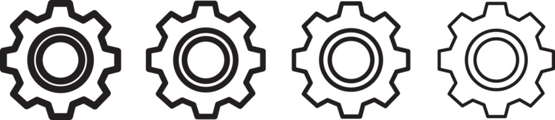 connected to each other icon isolated on white background. mechanical parts engineering and technology