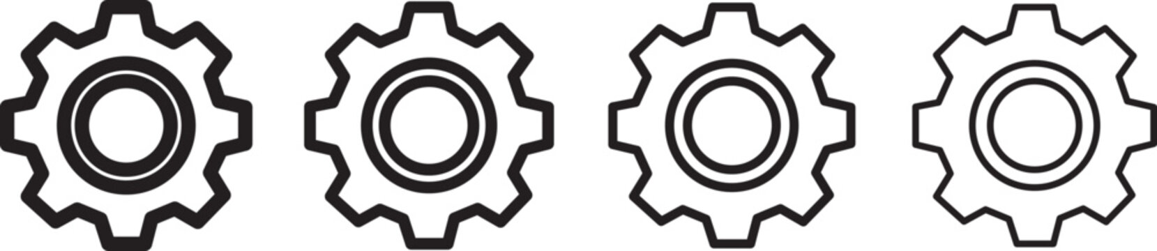 connected to each other icon isolated on white background. mechanical parts engineering and technology