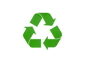 Obraz premium The recycling symbol is shown in green isolated on transparent background