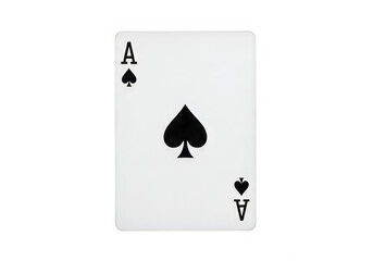 A single playing card with an ace of spades design isolated on transparent background