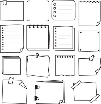 Collection of various notebook and paper illustrations