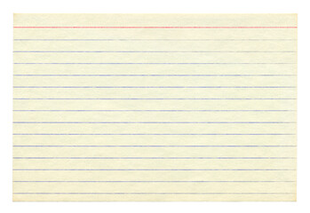An aged white index card on a transparent background.