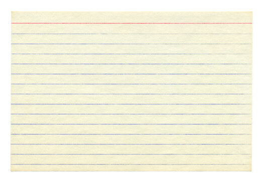 An aged white index card on a transparent background.
