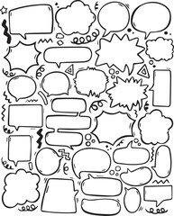 Fototapeta premium Collection of various comic book style speech bubbles and text boxes
