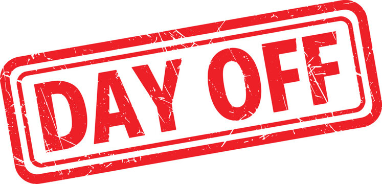 DAY OFF red rubber stamp text