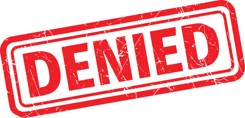 DENIED red rubber stamp text © Raihan