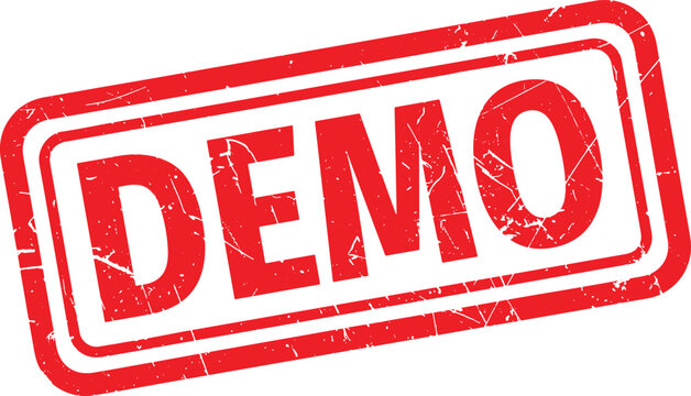 DEMO red rubber stamp text