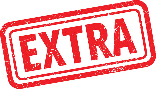 EXTRA red rubber stamp text