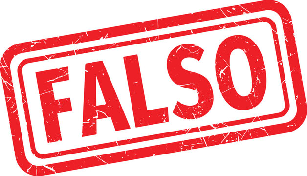 FALSO red rubber stamp text