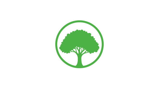 Green tree logo in circle symbol.