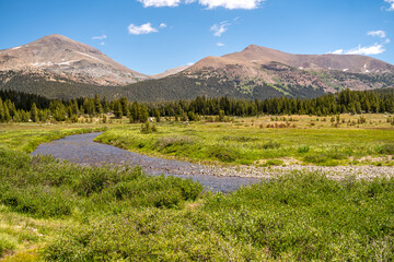 Scenic Tuolumne Meadows with Winding River, Yosemite National Park, California