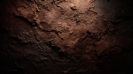Fototapeta premium Close-up of Rough Brown Earth Texture with Shadows
