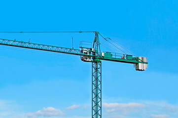Green tower crane