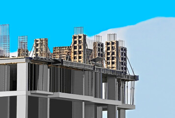 Construction site with formwork