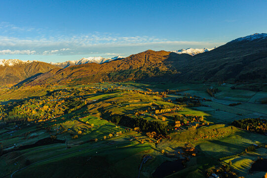 Golden Morning Light on Farmland Between Queenstown and Arrowtown
