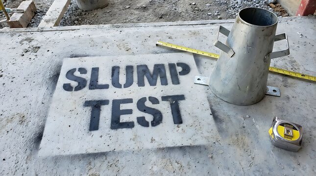 Construction Site Slump Test Equipment and Stencil.